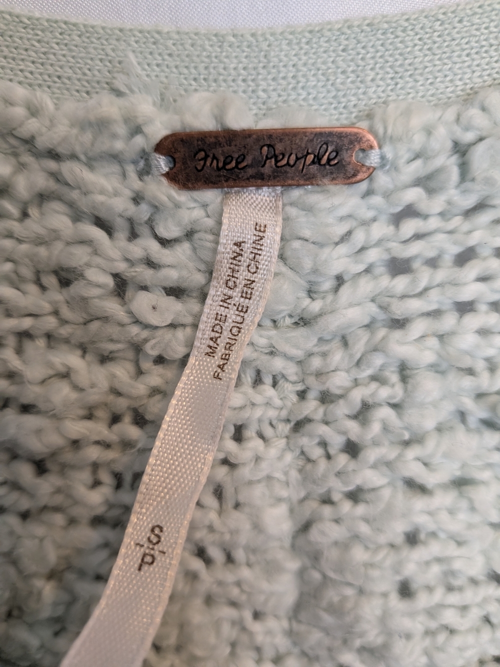 Free People Soft Mint Chunky Knit Sweater Size Small - Picture 2 of 4